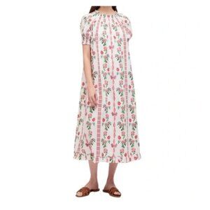 Hill House The Caroline Nap Dress Red Shell Vine SIZE LARGE